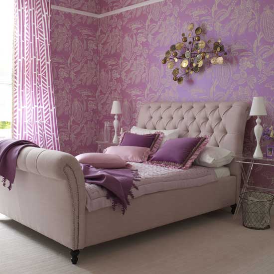 Purple bedroom decorating project